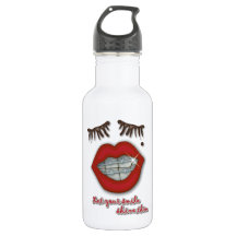 Apoyos brillantes, labios rojos, topo, y pestañas