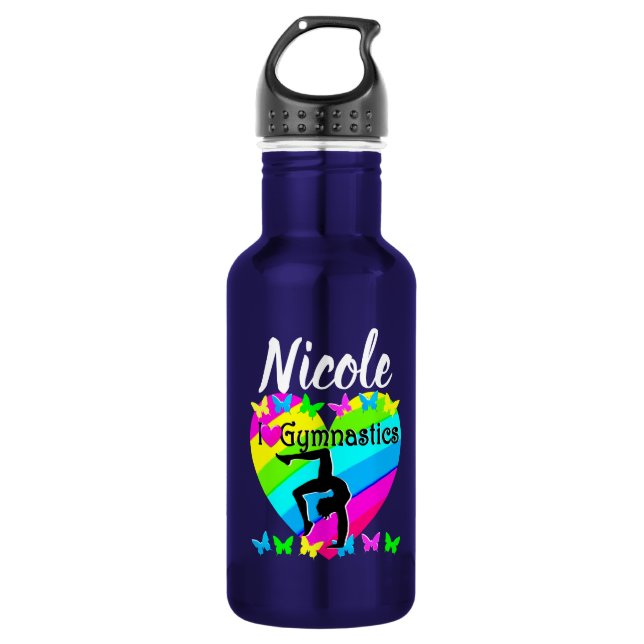 BOTELLA DE AGUA APRECIANTE PÚRPURA ME ENCANTA EL DISEÑO DE GIMNAST (Anverso)