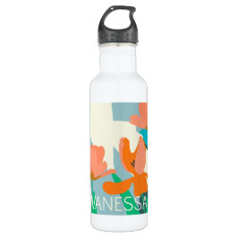 Botella De Agua Apricot Tulips Personalizado de bloques artísticos
