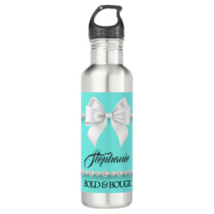Botella De Agua Aqua Elegant Tiffany Pearls Girly Fancy Bougie