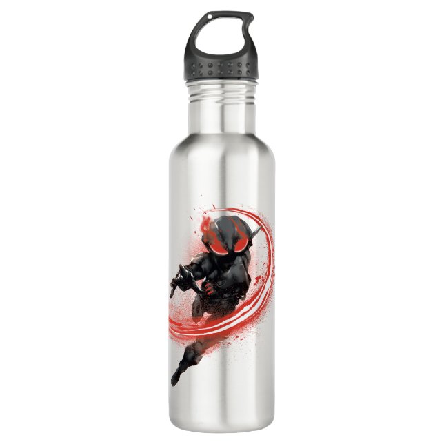 Botella De Agua Aquaman | Black Manta Red Swipe Graphic (Anverso)