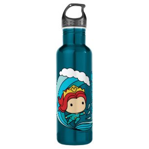Botella De Agua Aquaman Gráfico Chibi Mera Riding Wave