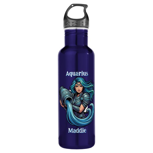 Botella De Agua Aquarius Traits, Dates and Energy | Personalized (Anverso)