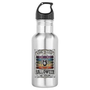 Botella De Agua Araña de Halloween Grabado Retro Espeluznante Tela