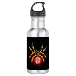 Botella De Agua Araña steampunk sobre negro