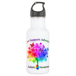 Botella De Agua Árbol arcoiris de autismo