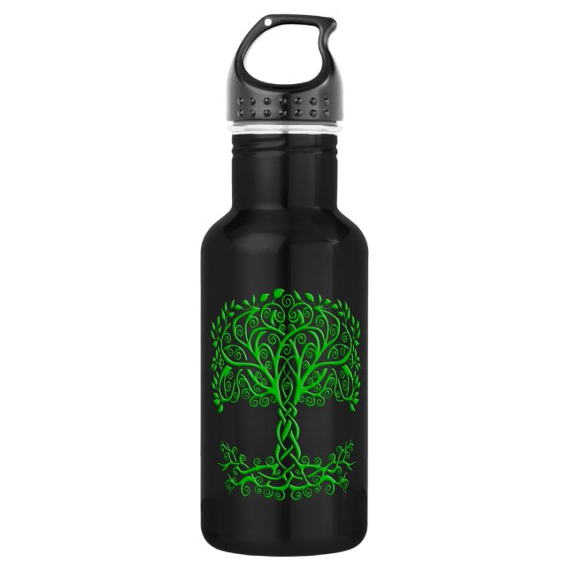 Botella De Agua Árbol Celta Verde De La Vida (Anverso)