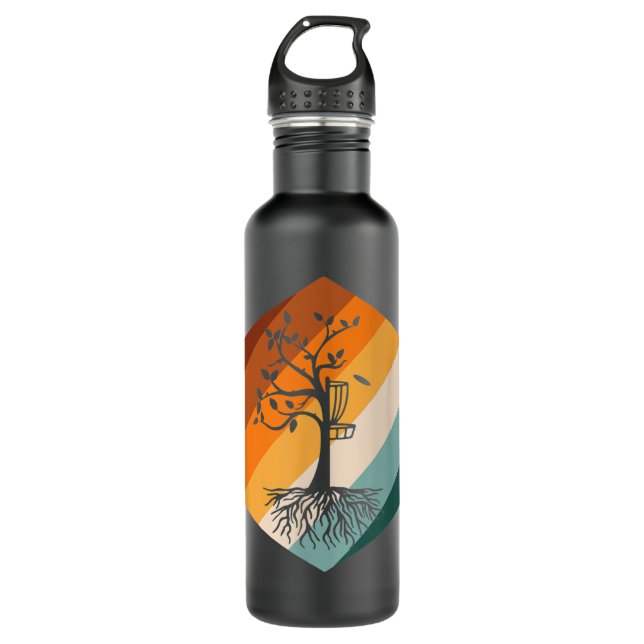 Botella De Agua Árbol de golf de disco retro (Anverso)