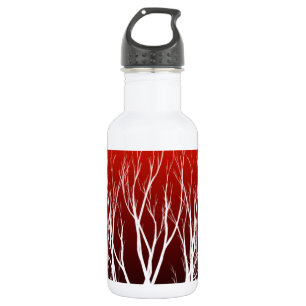 Botella De Agua Árbol de la vida: árboles blancos en el arte rojo
