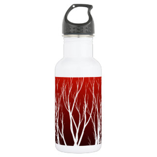 Botella De Agua Árbol de la vida: árboles blancos en el arte rojo
