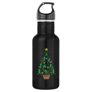 Botella De Agua Árbol de Navidad de Chicas femeninas en softball
