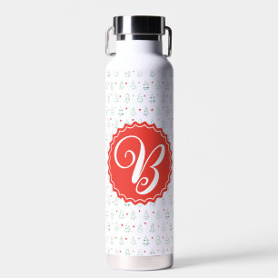 Botella De Agua Árbol de Navidad rojo y verde
