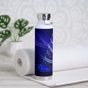 Botella De Agua Árbol de Navidad SlipperyJoe digital rojo translúc