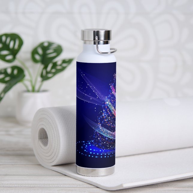 Botella De Agua Árbol de Navidad SlipperyJoe digital rojo translúc (Yoga)