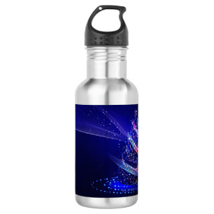 Botella De Agua Árbol de Navidad SlipperyJoe digital rojo translúc