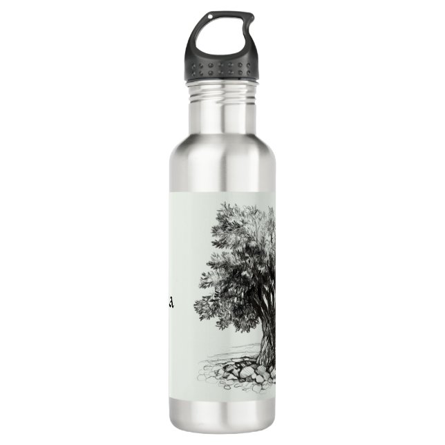 Botella De Agua Árbol de oliva antiguo (Anverso)