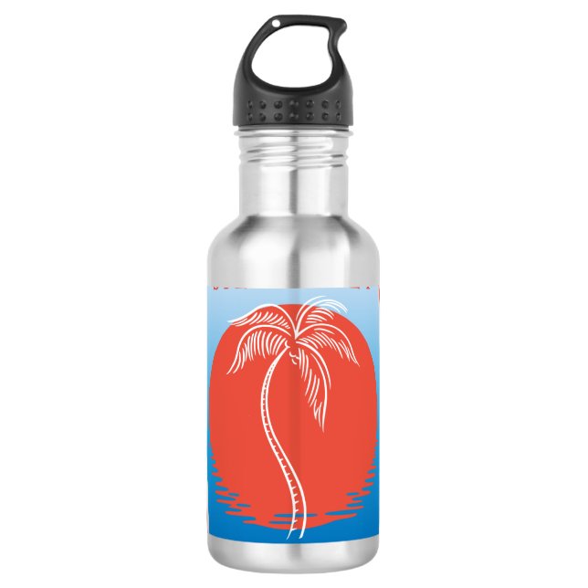 Botella De Agua Árbol de palmas de llave siesta (Anverso)