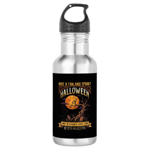 Botella De Agua Árbol espeluznante de Halloween Luna llena Gato ne