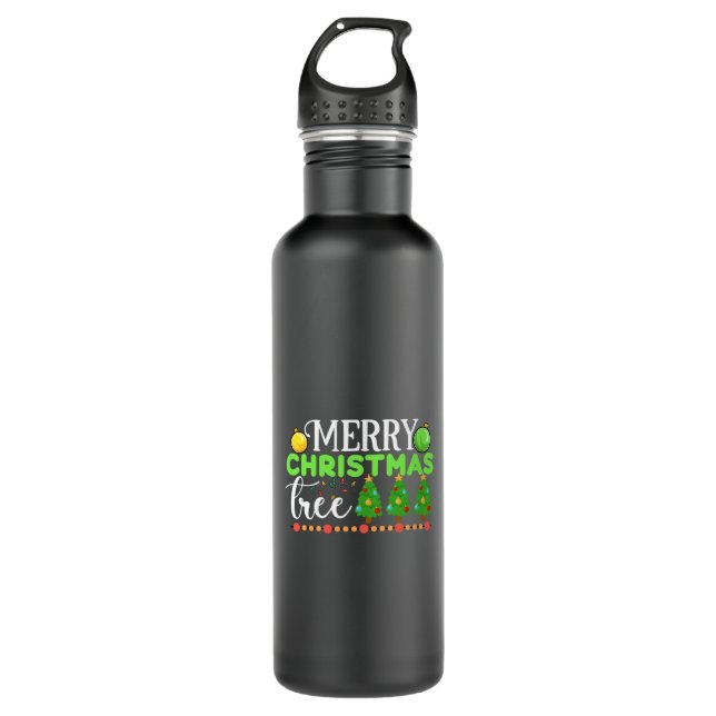 Botella De Agua Árbol navideño Feliz-34564 (Anverso)