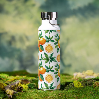 Botella De Agua Arboleda de cítricos perfecta | Patrón de limón y