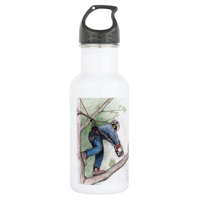 Botella De Agua Arborisco de cirujano árbol Lumberjack (Anverso)