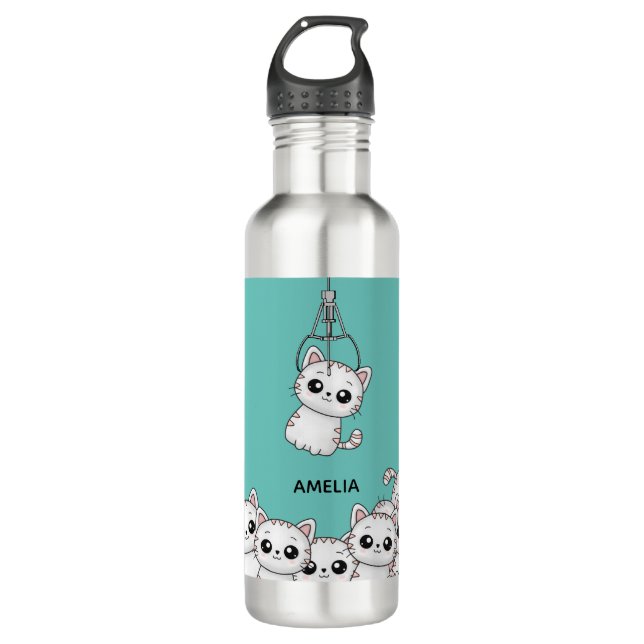 Botella De Agua Arcade Claw Cute Kitten Grabber Personalizado (Anverso)
