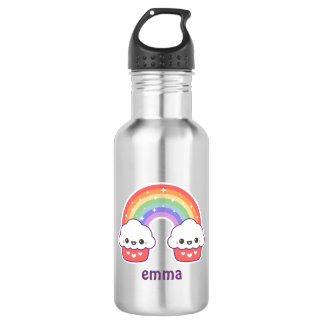 Botella De Agua Arco iris lindo de la magdalena