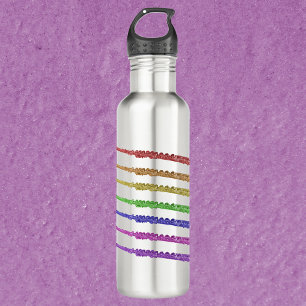 Botella De Agua Arcoiris con instrumentos de flautas