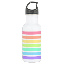 Botella De Agua Arcoiris de bblegum y rayas blancas