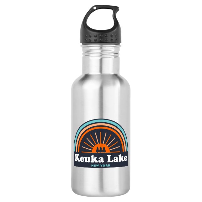Botella De Agua Arcoiris de Keuka Lake New York (Anverso)