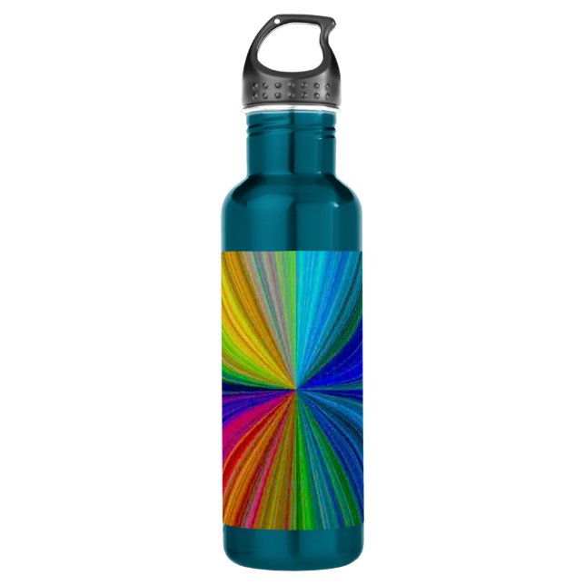 Botella De Agua Arcoiris gradiente circular (Anverso)