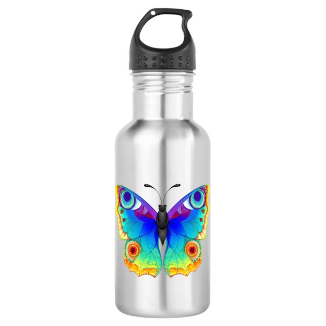 Botella De Agua Arcoiris mariposa Peacock Eye (Anverso)