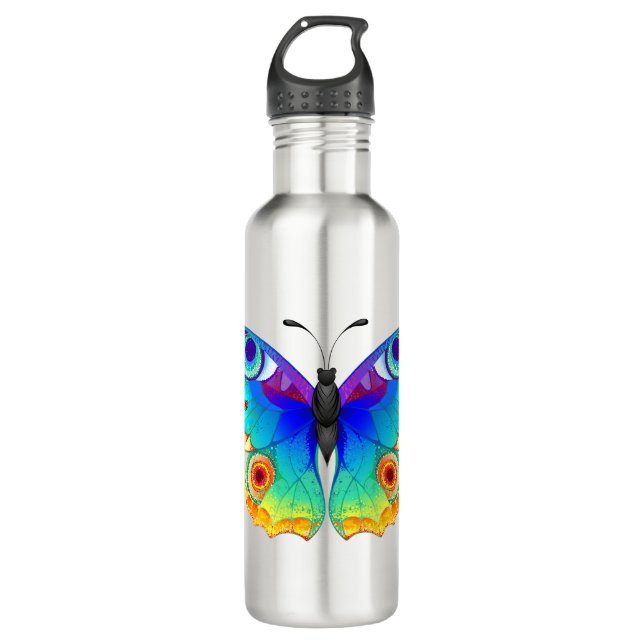 Botella De Agua Arcoiris mariposa Peacock Eye (Anverso)