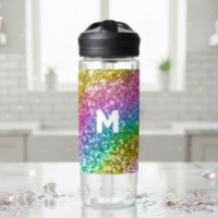 Arcoiris personalizado Purpurina monograma