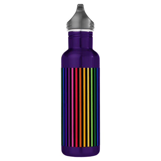 Botella De Agua Arcoiris y rayas negras (Derecha)