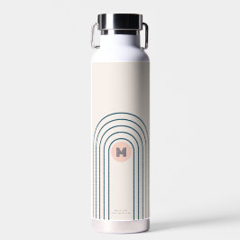 Botella De Agua Arcos de líneas geométricas abstractas Pastel Retr