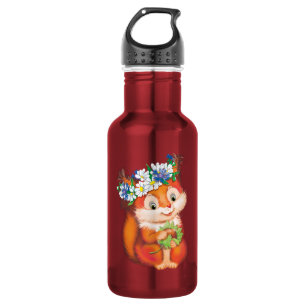 Botella De Agua ardilla linda naranja