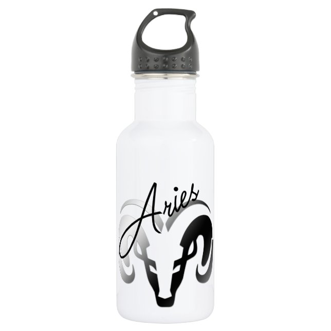 Botella De Agua Aries plateados Ram Zodiac (Anverso)
