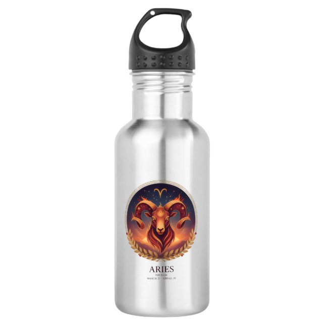 Botella De Agua Aries Zodiac Water Bottle (Anverso)