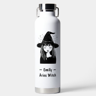 Botella De Agua Aries Zodiaco Bruja Caprichoso Celestial Horóscopo
