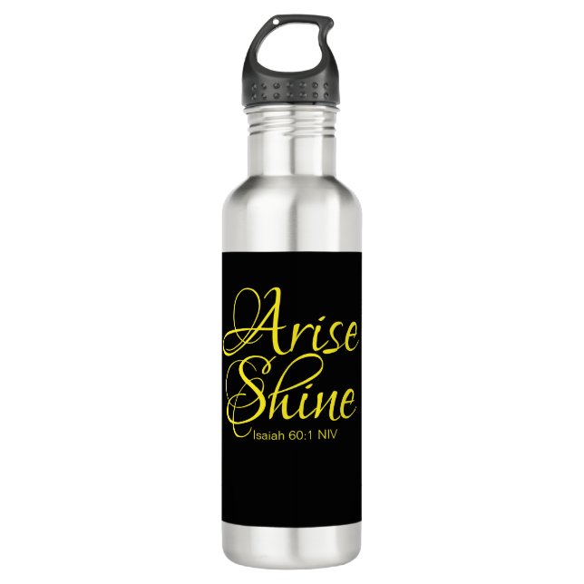 Botella De Agua Arise inspiradora y Shine Faith Black (Anverso)