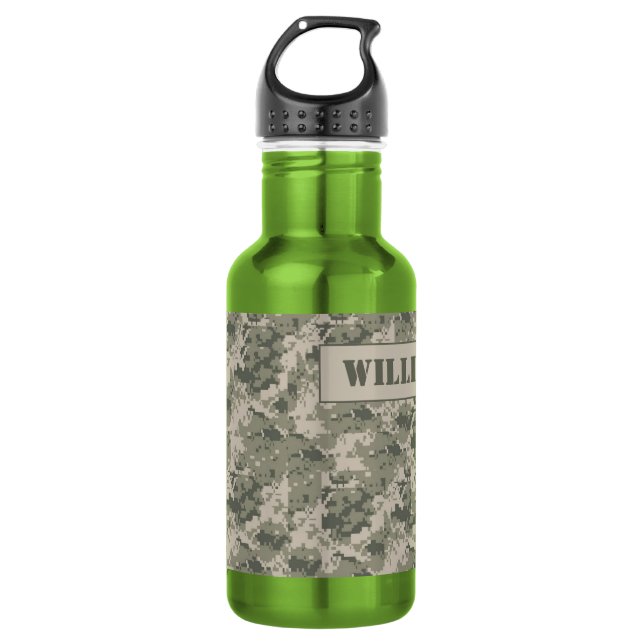 Botella De Agua ARMY ACU Camoflauge Digital 32. oz. (Anverso)