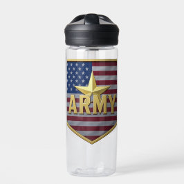 Botella De Agua Army Flag Shield