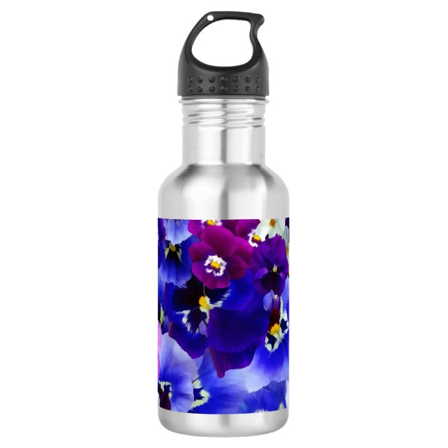 Botella De Agua Arreglo de las flores azules (Anverso)