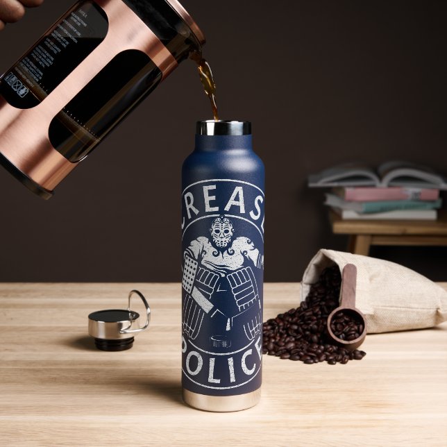 Botella De Agua Arrojar al portero Netminder de hockey de la polic (Café)