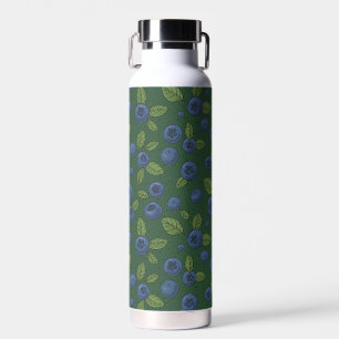Botella De Agua Arroz azul en verde oscuro