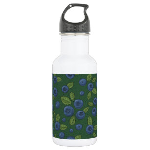 Botella De Agua Arroz azul en verde oscuro