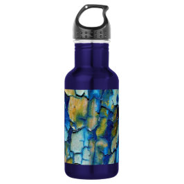 Botella De Agua Arroz Azul Y Pintura De Amortiguamiento De Oro