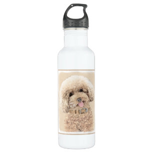 Botella De Agua Arroz de juguete en miniatura de perro crema marró