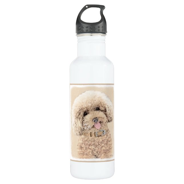 Botella De Agua Arroz de juguete en miniatura de perro crema marró (Anverso)
